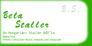 bela staller business card